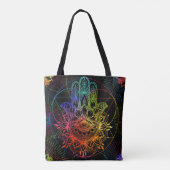 Naadloos patroon met handgetrokken hammen. Pop Tote Bag (Achterkant)