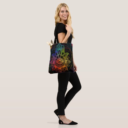 Naadloos patroon met handgetrokken hammen. Pop Tote Bag (Op model)