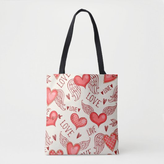 Naadloos patroon met hart. Happy Valentijnse's Da Tote Bag (Voorkant)