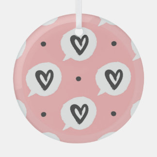 Naadloos patroon met harten. glas ornament