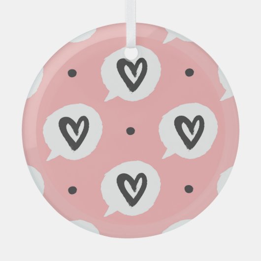 Naadloos patroon met harten. glas ornament (Voorkant)