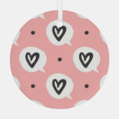 Naadloos patroon met harten. glas ornament (Achterkant)