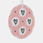 Naadloos patroon met harten. glas ornament (Voorkant Rechts)