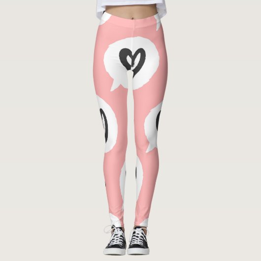 Naadloos patroon met harten. leggings (Voorkant)