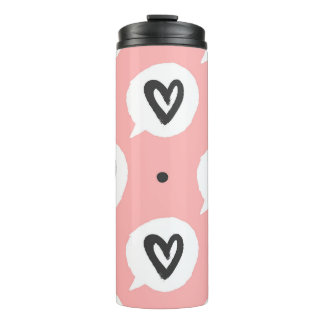 Naadloos patroon met harten. thermosbeker