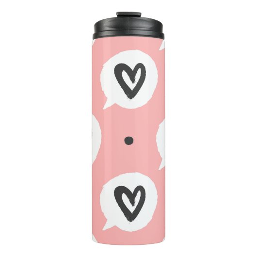 Naadloos patroon met harten. thermosbeker (Voorkant)