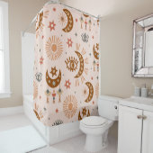 naadloos patroon met hemelogen, maan, zon douchegordijn (In situ)