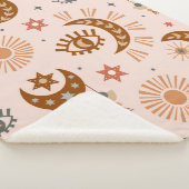 naadloos patroon met hemelogen, maan, zon sherpa deken (3/4)