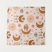 naadloos patroon met hemelogen, maan, zon wandkleed (Voorkant (horizontaal))