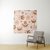 naadloos patroon met hemelogen, maan, zon wandkleed (In Situ (horizontaal))