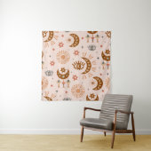 naadloos patroon met hemelogen, maan, zon wandkleed (In situ)