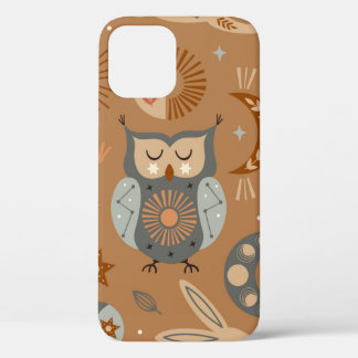 naadloos patroon met hemelse uil en hare Case-Mate iPhone case