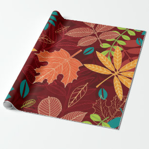 Naadloos patroon met herfstbladeren  cadeaupapier