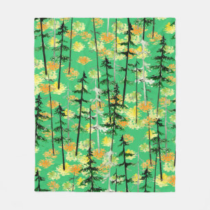 Naadloos patroon met herfstbos fleece deken