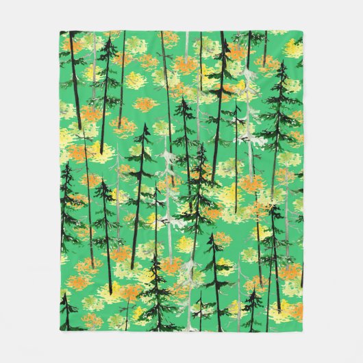 Naadloos patroon met herfstbos fleece deken (Voorkant)