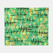 Naadloos patroon met herfstbos fleece deken (Voorkant (Horizontaal))
