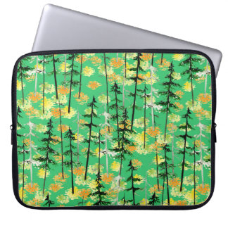 Naadloos patroon met herfstbos laptop sleeve