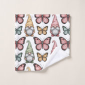 Naadloos patroon met kabouters en vlinders bad handdoek (Wasdoekje)
