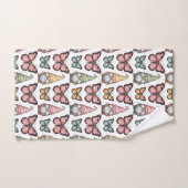 Naadloos patroon met kabouters en vlinders bad handdoek (Handdoek)