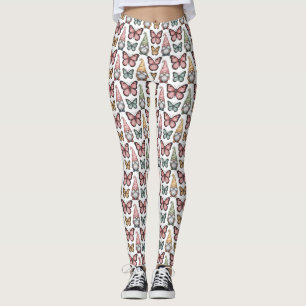 Naadloos patroon met kabouters en vlinders leggings