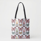 Naadloos patroon met kabouters en vlinders tote bag (Voorkant)