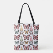 Naadloos patroon met kabouters en vlinders tote bag (Achterkant)