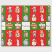 Naadloos patroon met kerst thema illustratie cadeaupapier (Vlak)