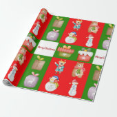 Naadloos patroon met kerst thema illustratie cadeaupapier (Uitgerold)