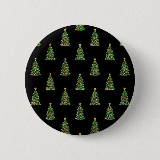 Naadloos patroon met kerstbomen ronde button 5,7 cm (Voorkant)