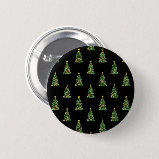 Naadloos patroon met kerstbomen ronde button 5,7 cm (Voorkant /achterkant)