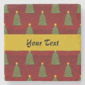 Naadloos patroon met kerstbomen stenen onderzetter (Voorkant)