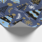 Naadloos patroon met kerstglitterbomen, bel cadeaupapier (Hoek)