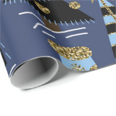 Naadloos patroon met kerstglitterbomen, bel cadeaupapier (Rol Hoek)
