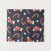 Naadloos patroon met kerstsokken, snoepsnoeren  wandkleed (Voorkant (horizontaal))