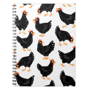 Naadloos patroon met kip notitieboek