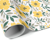 Naadloos patroon met kleine gele bloemen cadeaupapier (Rol Hoek)