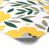 Naadloos patroon met kleine gele bloemen poster (Hoek)