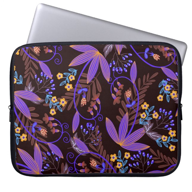 Naadloos patroon met kleine levendige bloemen. Vin Laptop Sleeve (Voorkant)