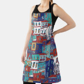 Naadloos  patroon met kleurrijke huizen schort (Insitu)