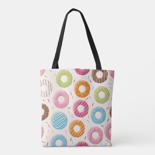 Naadloos patroon met kleurrijke, lekkere glanzende tote bag (Achterkant)