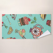 naadloos patroon met koekjes badhanddoek (Badhanddoek)