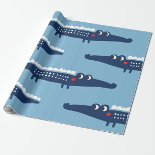 Naadloos patroon met krokodillen cadeaupapier