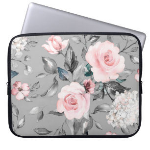 Naadloos patroon met lentbloemen en bladeren. H Laptop Sleeve