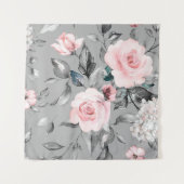 Naadloos patroon met lentbloemen en bladeren. H Wandkleed (Voorkant)