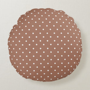 Naadloos patroon met lichtbruine polka stippen rond kussen