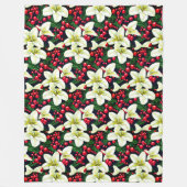 Naadloos patroon met Lillie's en bessen Fleece Deken (Voorkant)