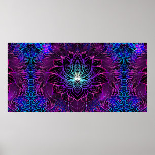 Naadloos patroon met  Lotusbloem. Ayurved Poster