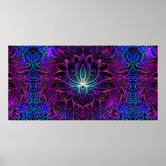 Naadloos patroon met  Lotusbloem. Ayurved Poster (Voorkant)