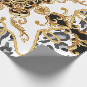 Naadloos patroon met luipaard en gouden baro cadeaupapier (Hoek)