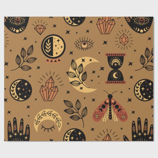 naadloos patroon met magische elementen cadeaupapier (Vlak)